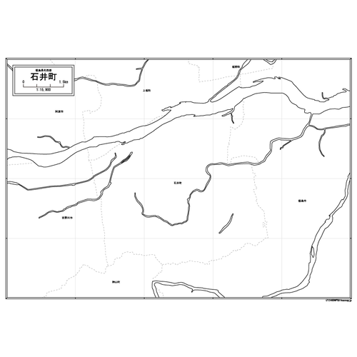 石井町の白地図のサムネイル