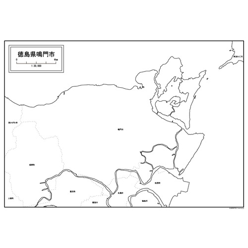 鳴門市の白地図のサムネイル