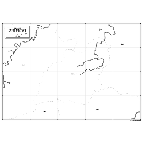 佐那河内村の白地図のサムネイル