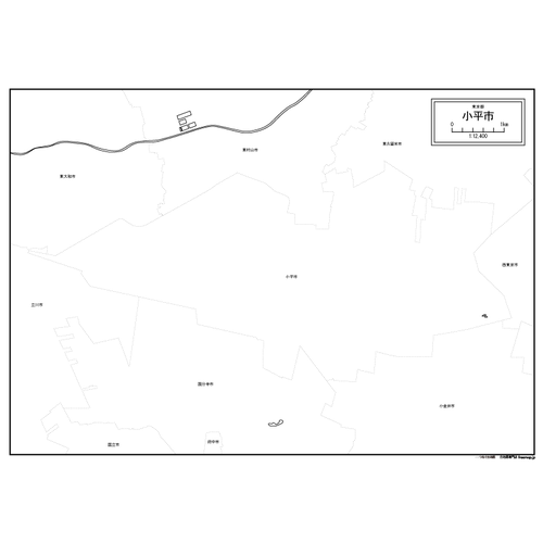 小平市の白地図のサムネイル