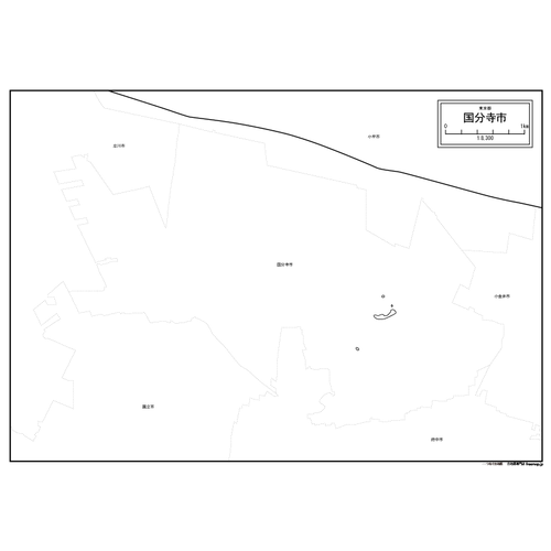 国分寺市の白地図のサムネイル