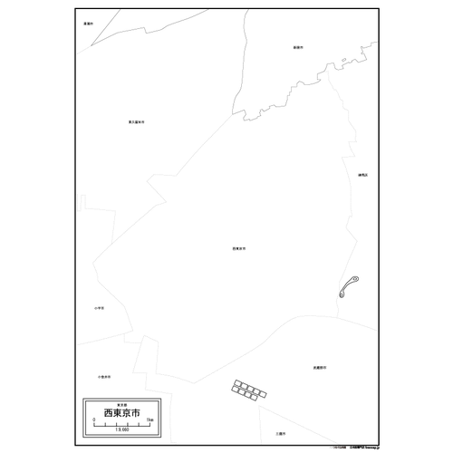 西東京市の白地図のサムネイル
