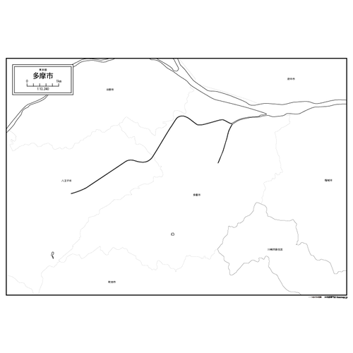 多摩市の白地図のサムネイル