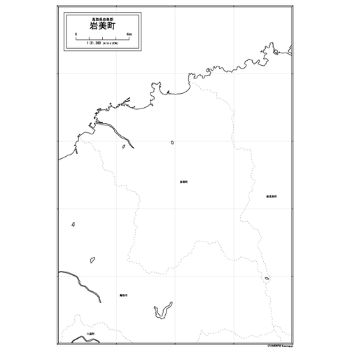 岩美町の白地図のサムネイル