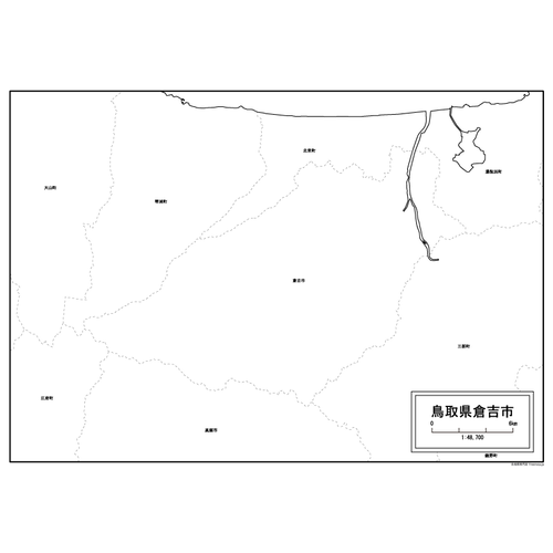 倉吉市の白地図のサムネイル