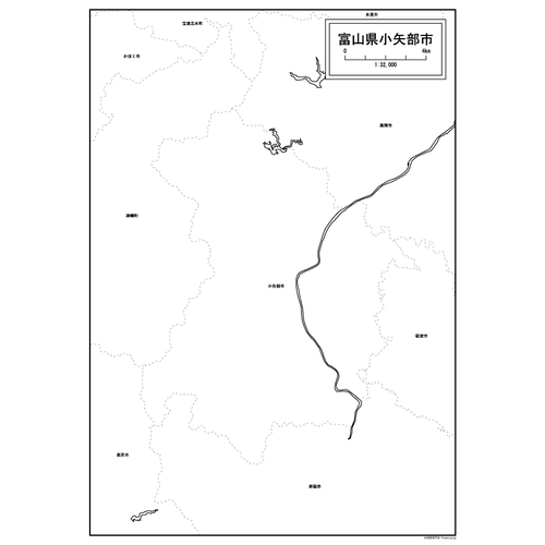 小矢部市の白地図のサムネイル