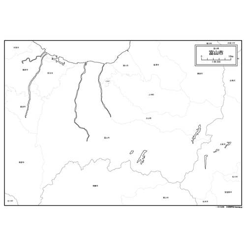 富山市の白地図のサムネイル