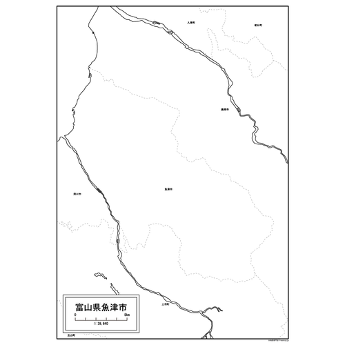 魚津市の白地図のサムネイル
