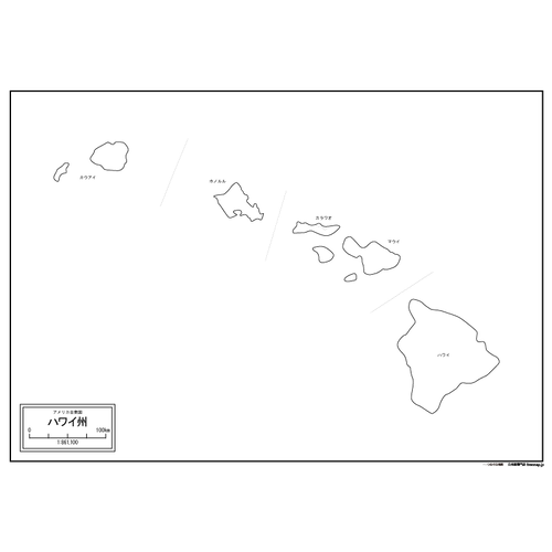 ハワイ州の地図のサムネイル