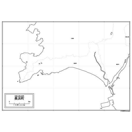 美浜町の白地図のサムネイル