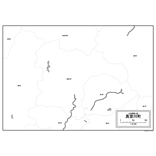 真室川町の白地図のサムネイル
