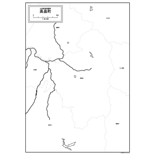 高畠町の白地図のサムネイル