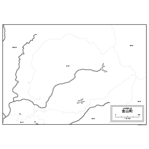 山形県金山町の白地図のサムネイル