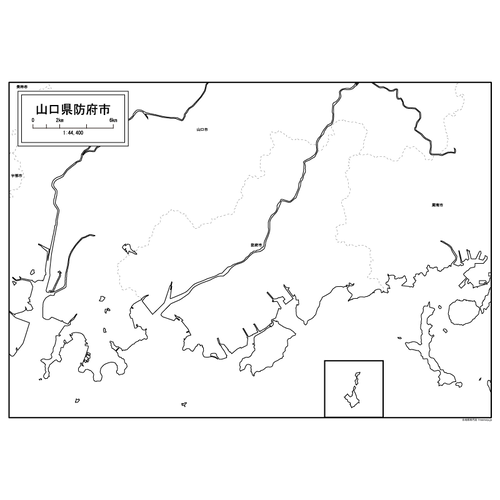 防府市の白地図のサムネイル