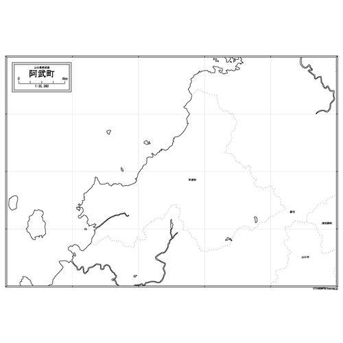 阿武町の白地図のサムネイル