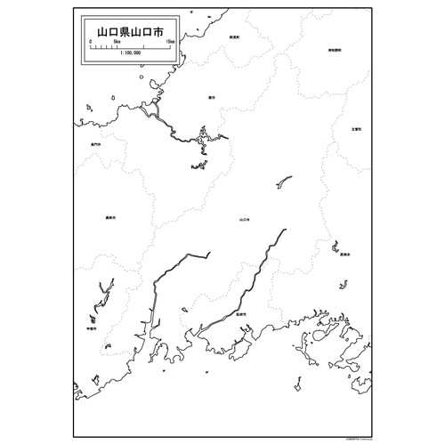 山口市の白地図のサムネイル