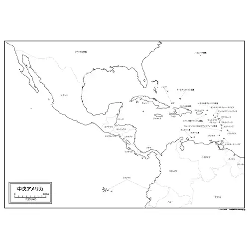 中央アメリカ地域全図のサムネイル