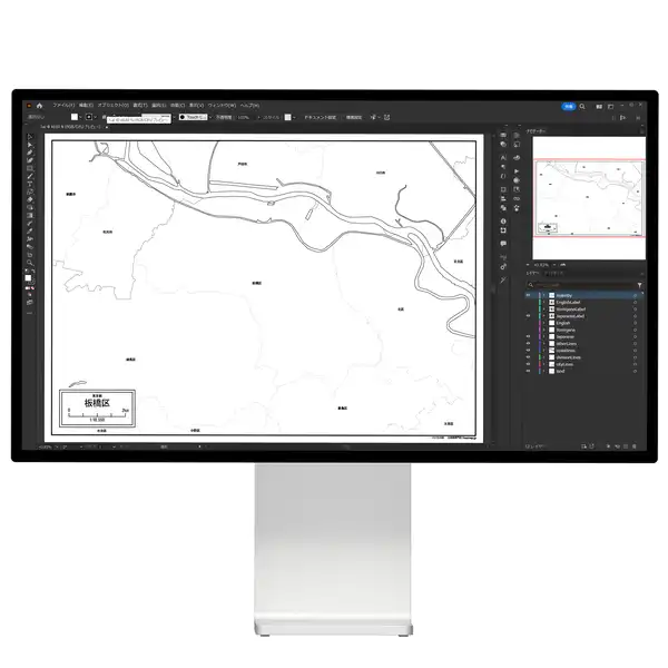 神奈川県横浜市全体の白地図と各18区のセット（Aiファイル）