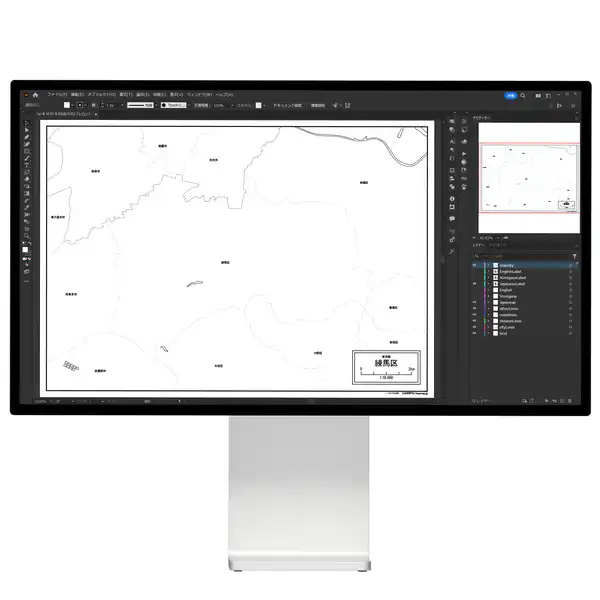 神奈川県横浜市全体の白地図と各18区のセット（Aiファイル）