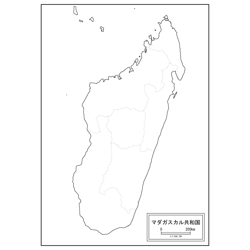 マダガスカルの白地図のサムネイル