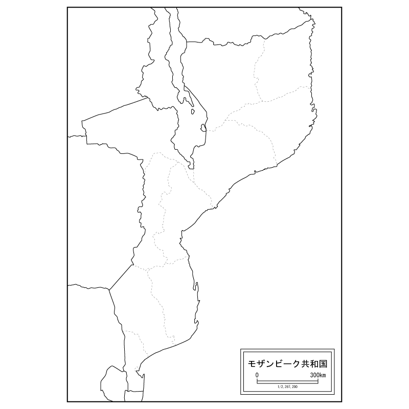 モザンビークの白地図のサムネイル