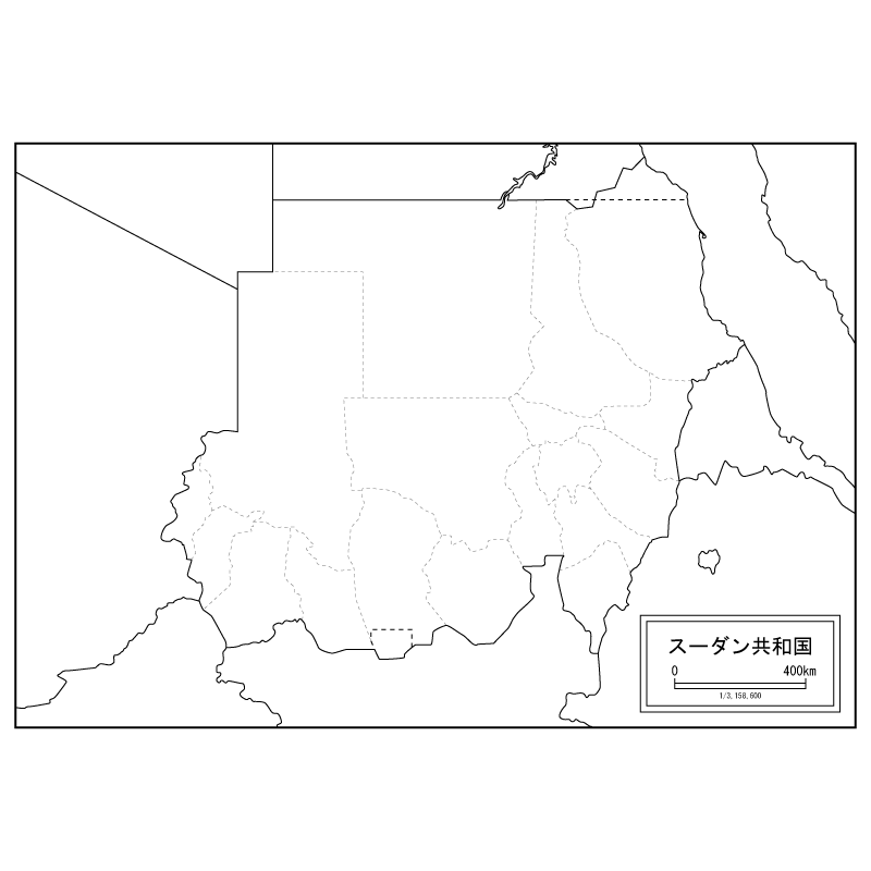 スーダンの白地図のサムネイル