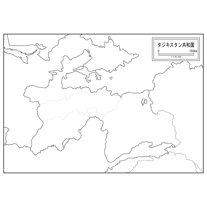 タジキスタンの白地図のサムネイル