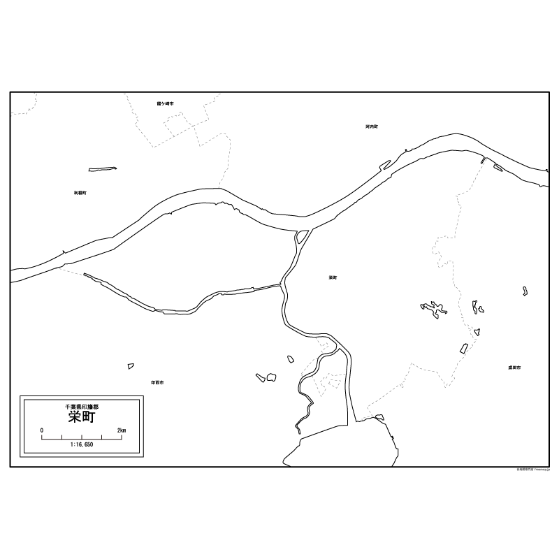 栄町の白地図のサムネイル