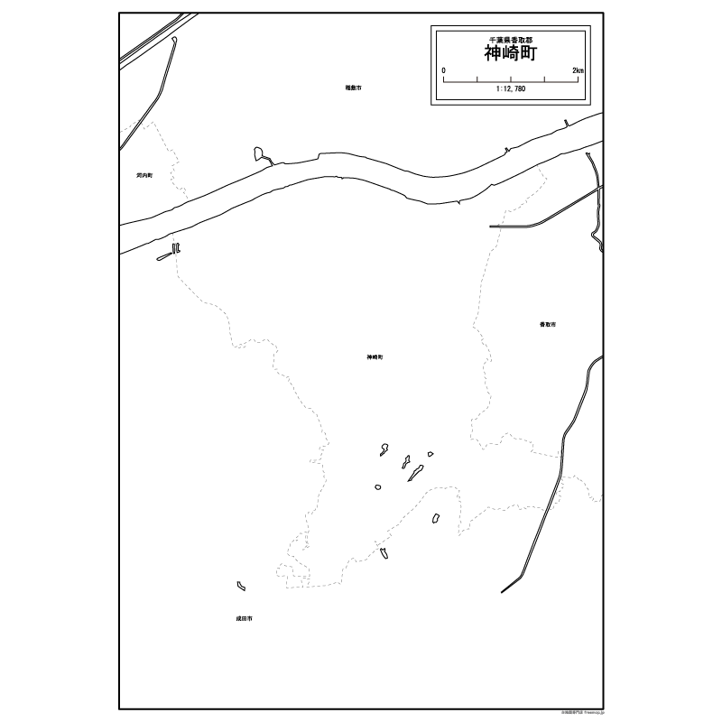 神崎町の白地図のサムネイル