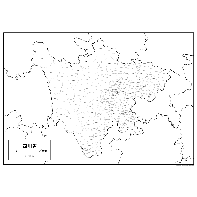 四川省（しせんしょう）の地図のサムネイル
