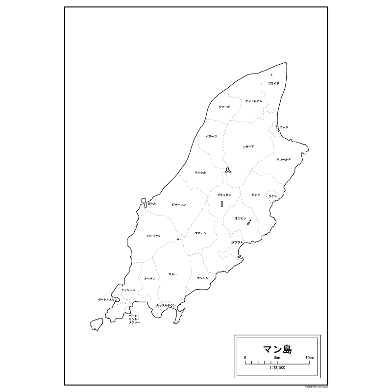マン島の白地図のサムネイル