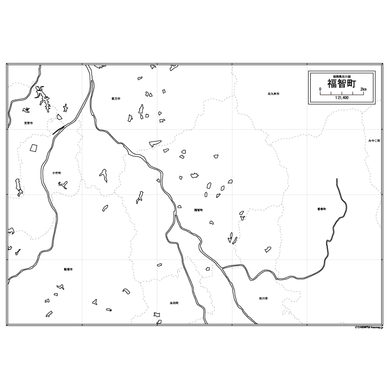 福智町の白地図のサムネイル