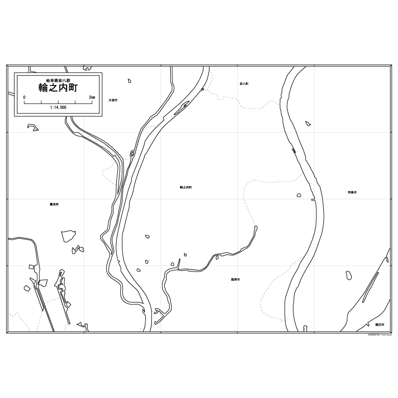 輪之内町の白地図のサムネイル
