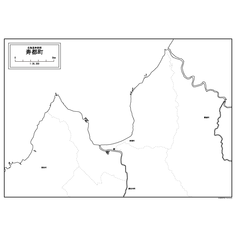 寿都町の白地図のサムネイル