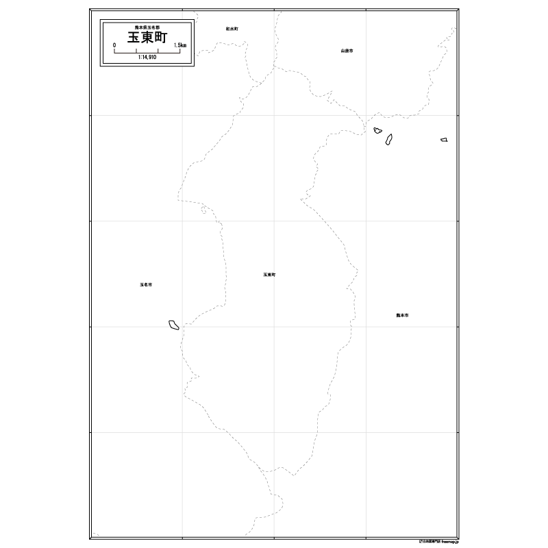 玉東町の白地図のサムネイル