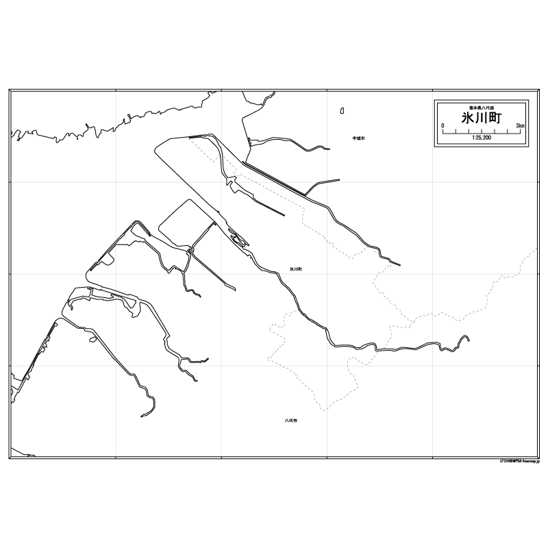 氷川町の白地図のサムネイル