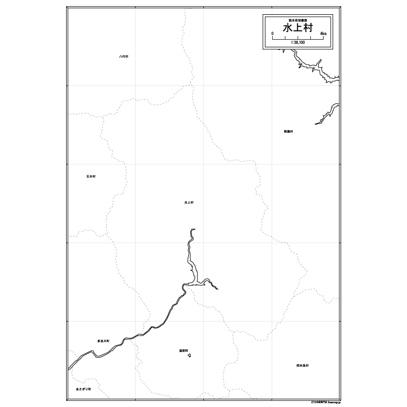 水上村の白地図のサムネイル