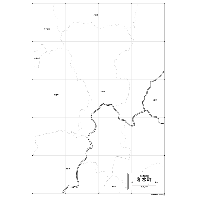 和水町の白地図のサムネイル