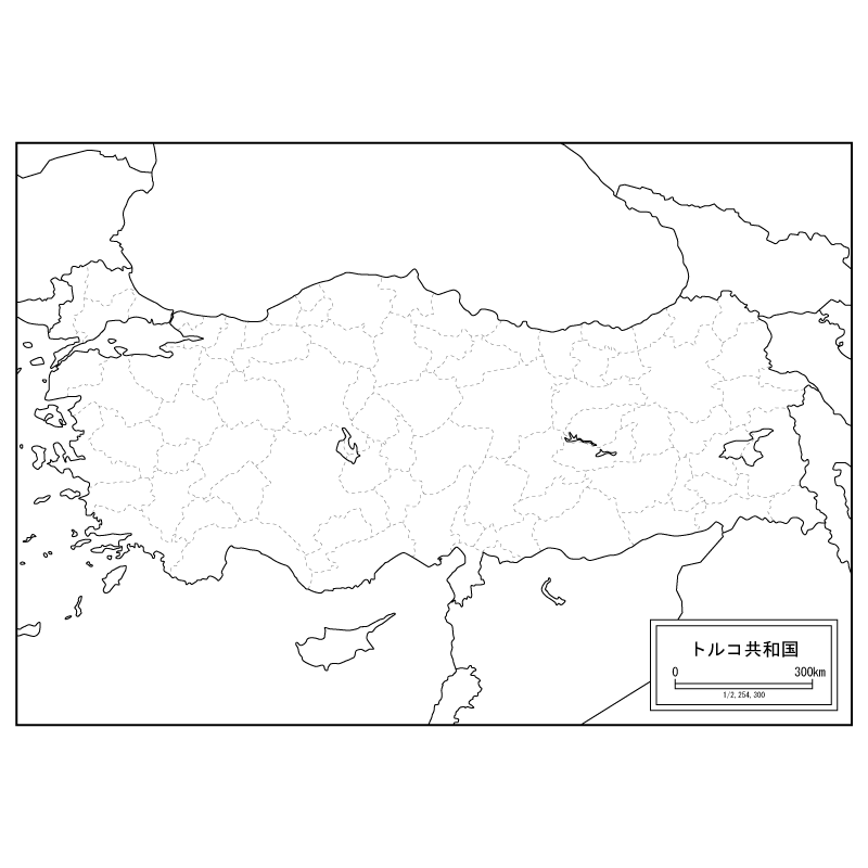 トルコの白地図のサムネイル