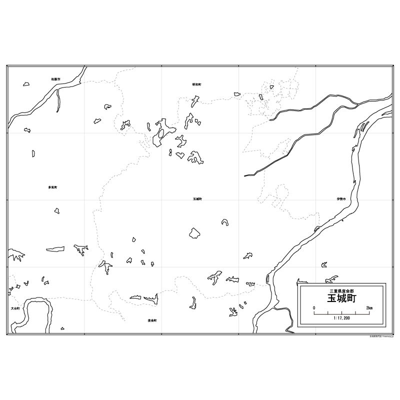 玉城町の白地図のサムネイル