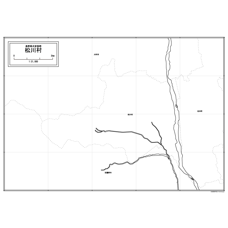 松川村の白地図のサムネイル