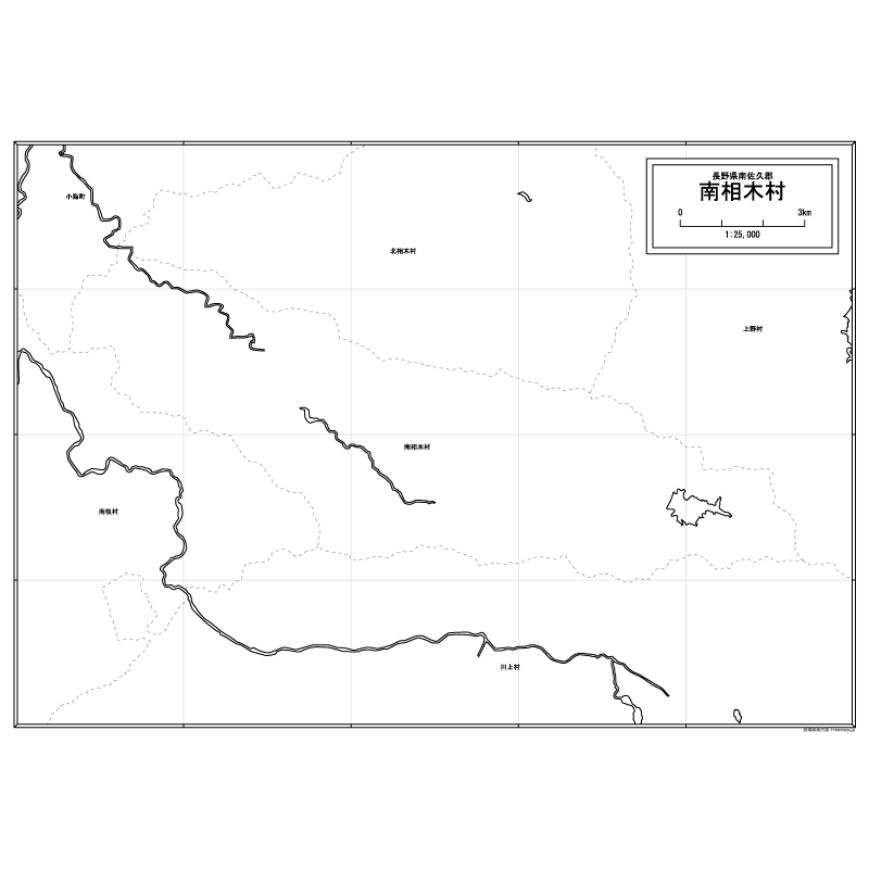 南相木村の白地図のサムネイル