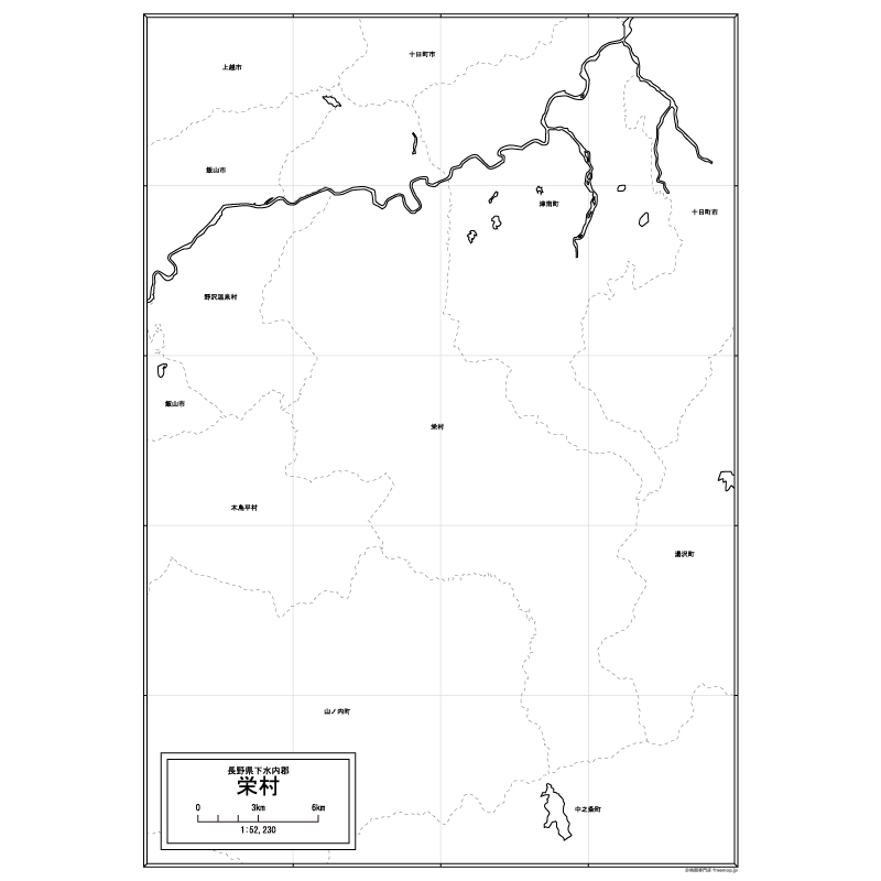 栄村の白地図のサムネイル