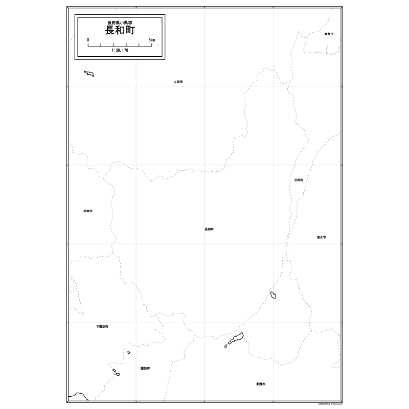 長和町の白地図のサムネイル