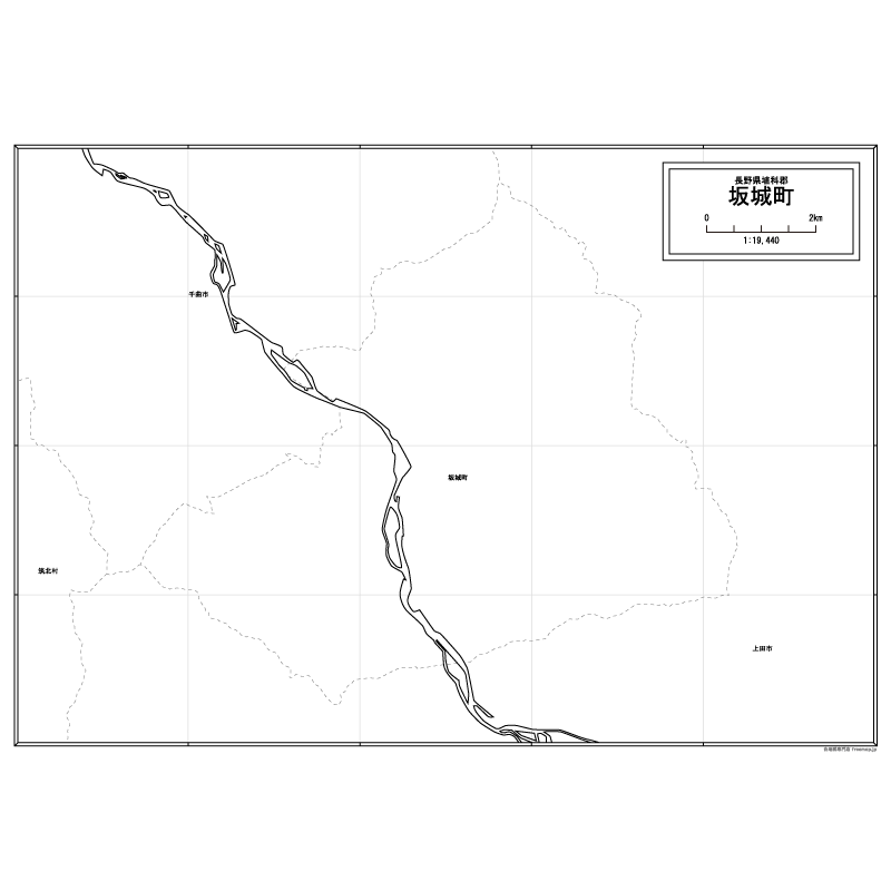 坂城町の白地図のサムネイル