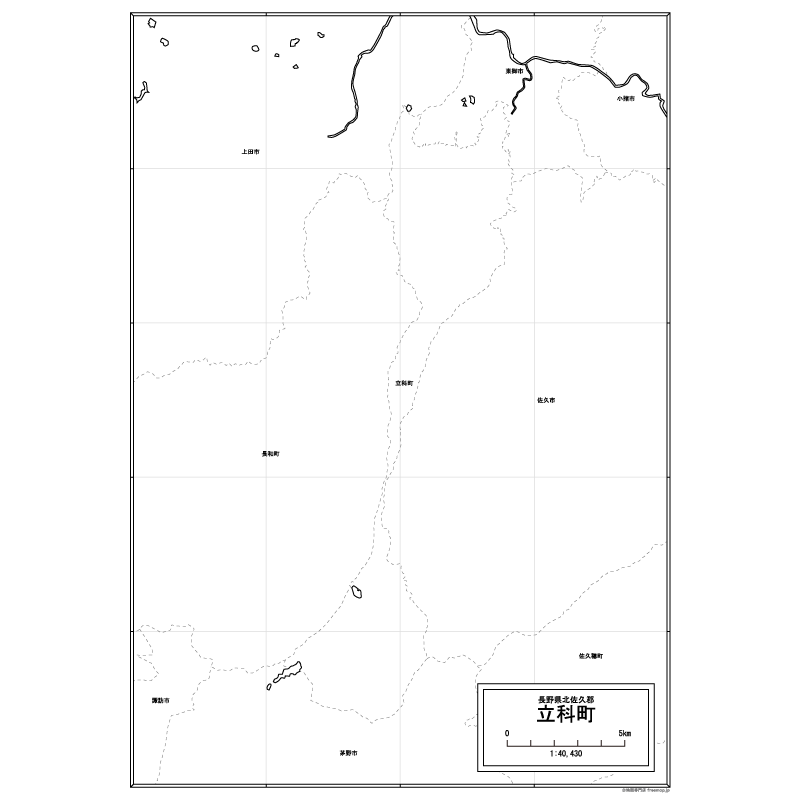 立科町の白地図のサムネイル