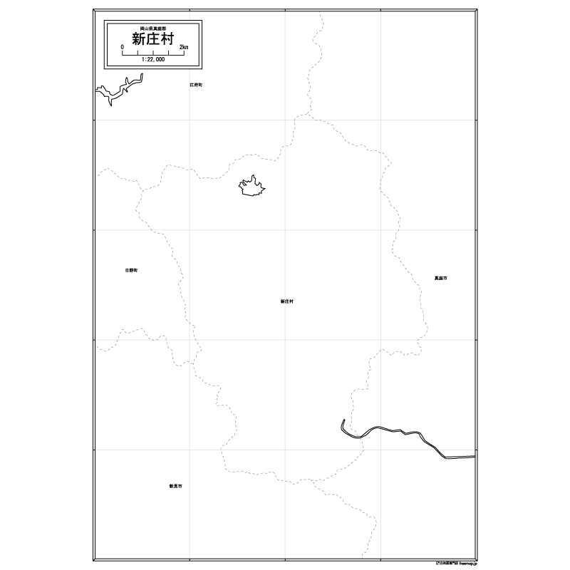 新庄村の白地図のサムネイル