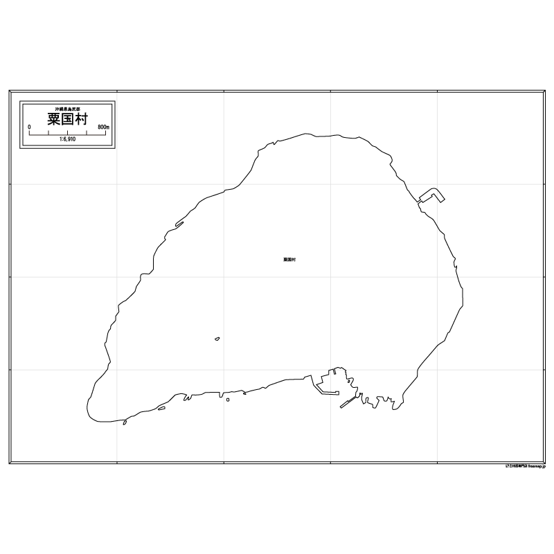 粟国村の白地図のサムネイル