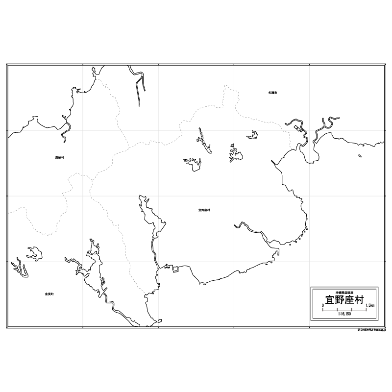 宜野座村の白地図のサムネイル
