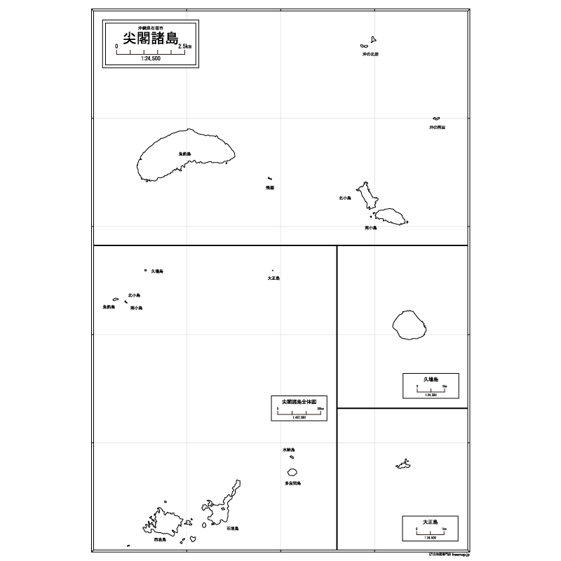 尖閣諸島の白地図のサムネイル